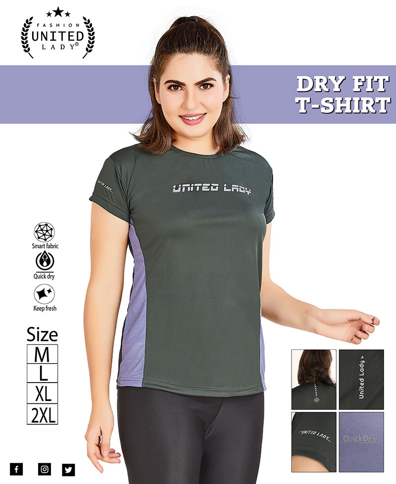 Dry Fit Double Color Olive Green United Lady