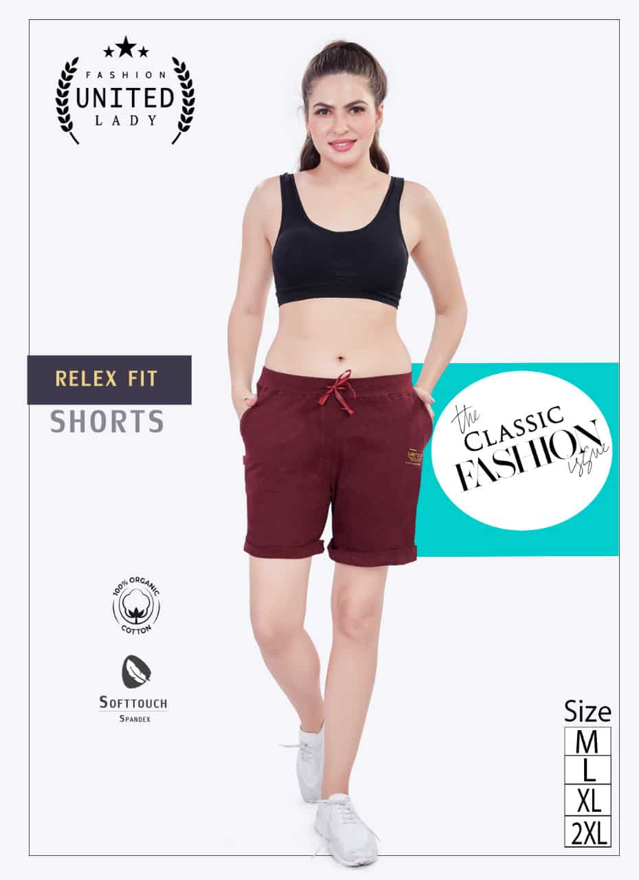 Relax Fit Shorts Maroon United Lady